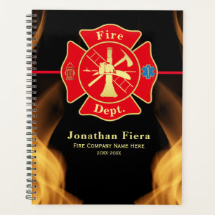 Firefighter Pride Maltese Cross with Flames Planner