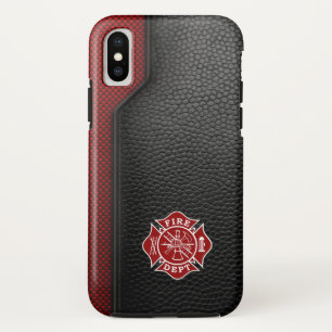 Firefighter Printed Leather Case-Mate iPhone Case