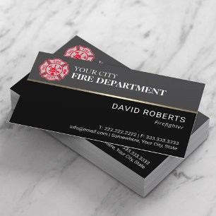 Firefighter Professional Fire Department Logo Business Card