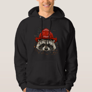 Firefighter Raccoon Fire Department Fireman Trash  Hoodie