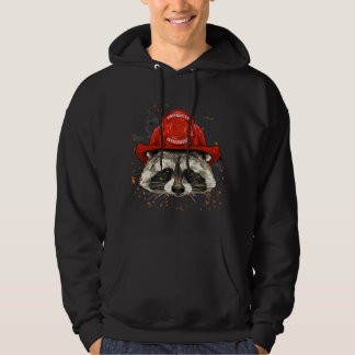 Firefighter Raccoon Fire Department Fireman Trash  Hoodie
