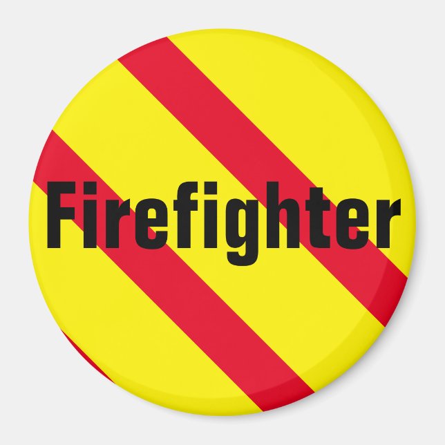 Firefighter Red/Yellow/Black Magnet (Front)
