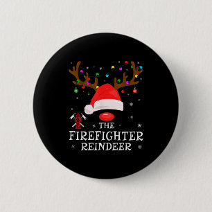 Firefighter Reindeer Family Matching Christmas Pjs 2 Inch Round Button
