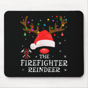 Firefighter Reindeer Family Matching Christmas Pjs Mouse Pad