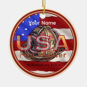 Firefighter remember the fallen ceramic ornament