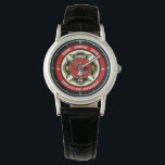 Firefighter Rescue ADD NAME Fire Department Badge Watch<br><div class="desc">Fire Department ADD NAME Fireman Firefighter Badge design - Emblem with Helmet and Axe. Customize with your Name, Station/Dept Number and location.</div>