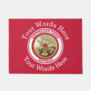 Firefighter Retired Batallion Chief Custom DoorMat