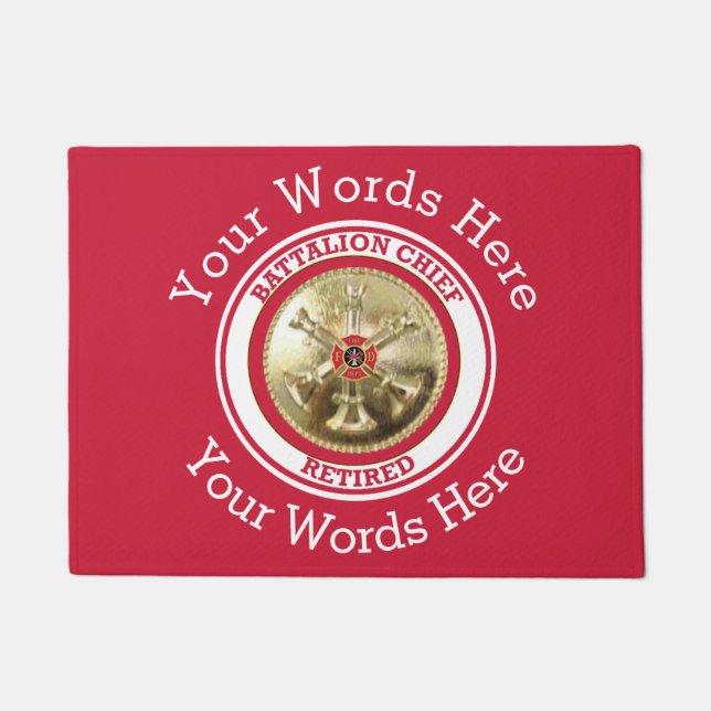 Firefighter Retired Batallion Chief Custom DoorMat (Front)