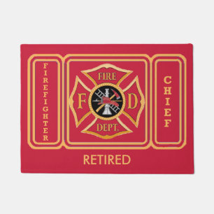 Firefighter Retired Chief Custom Door Mat