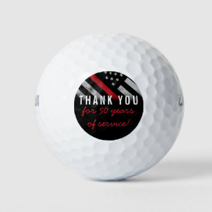 Firefighter Retirement Anniversary Red Line Flag Golf Balls