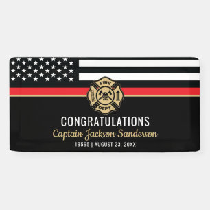 Firefighter Retirement Fire Department Fireman Banner