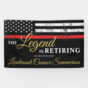 Firefighter Retirement Fire Department Fireman Banner