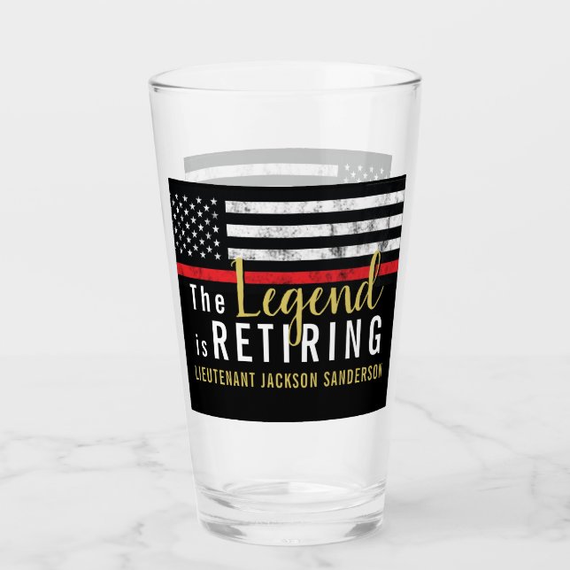 Firefighter Retirement Fire Department Fireman Glass (Front)