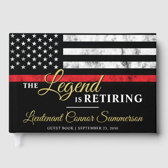 Firefighter Retirement Fire Department Fireman Guest Book (Front)