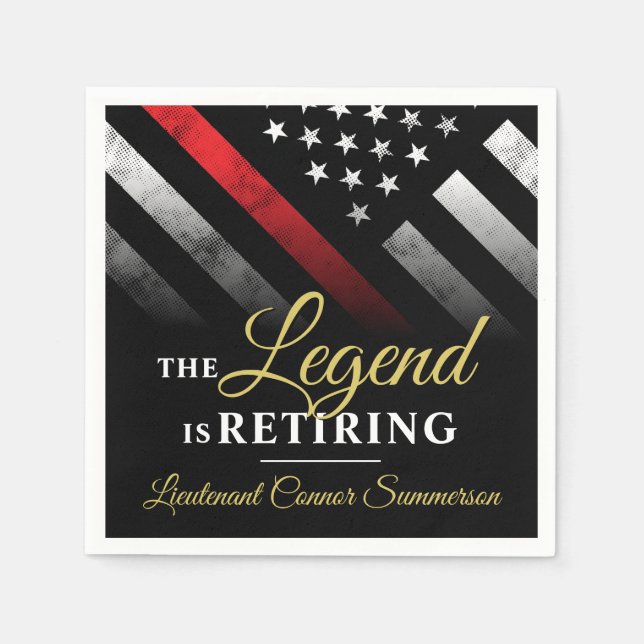 Firefighter Retirement Fire Department Fireman Napkin (Front)