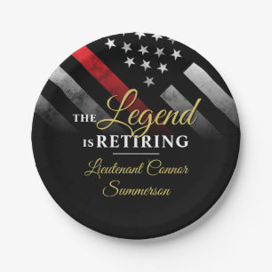 Firefighter Retirement Fire Department Fireman Paper Plate