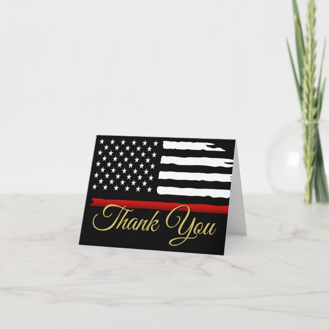 Firefighter Retirement Fire Department Fireman Thank You Card (Front)