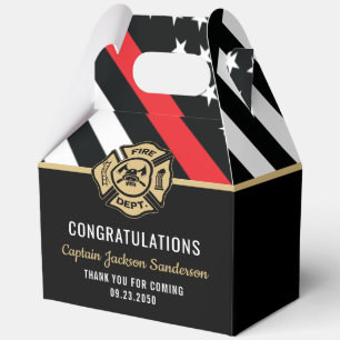 Firefighter Retirement Fire Department Party Favor Box
