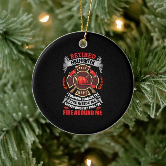 Firefighter Retirement Gifts For Men 2021 Quotes Ceramic Ornament (Tree)