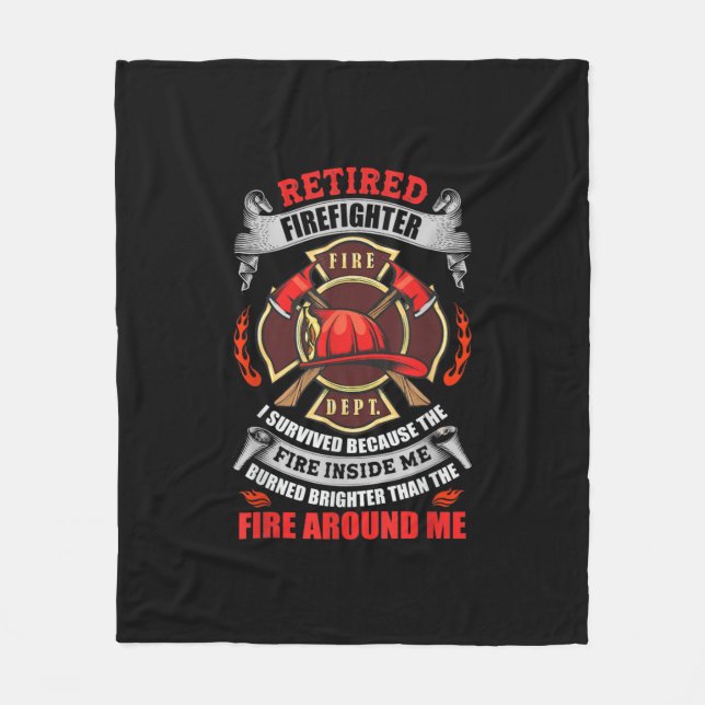 Firefighter Retirement Gifts For Men 2021 Quotes Fleece Blanket (Front)