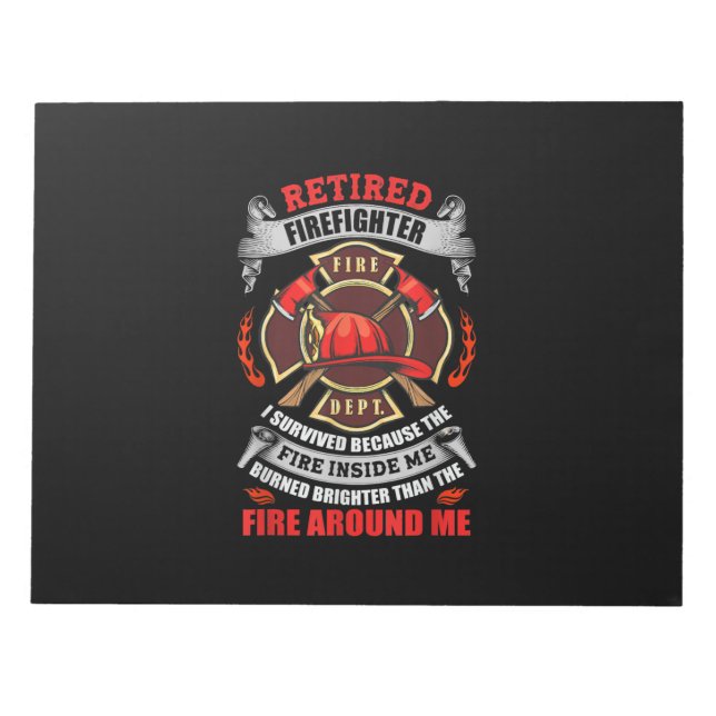 Firefighter Retirement Gifts For Men 2021 Quotes Notepad (Front)