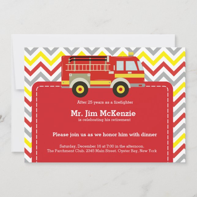 Firefighter retirement invitation (Front)