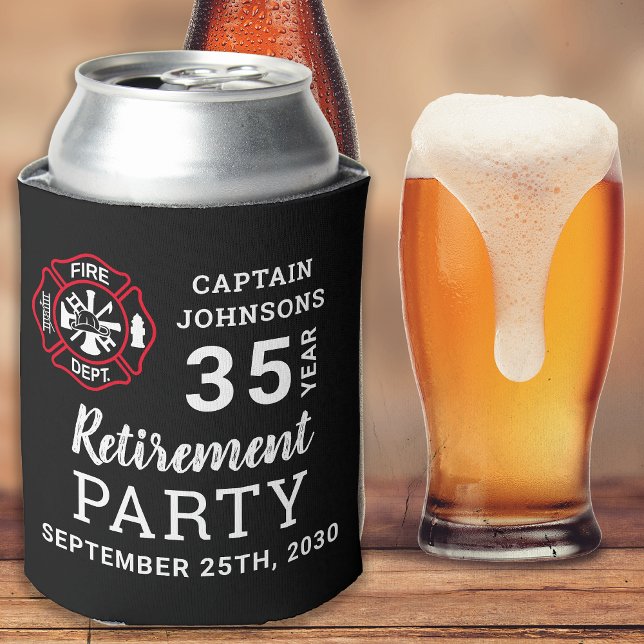 Firefighter Retirement Maltese Cross Personalized  Can Cooler (Creator Uploaded)