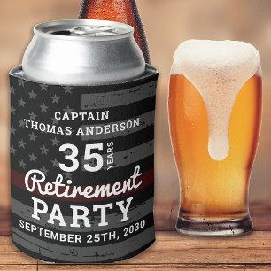 Firefighter Retirement Party Favours Custom Can Cooler
