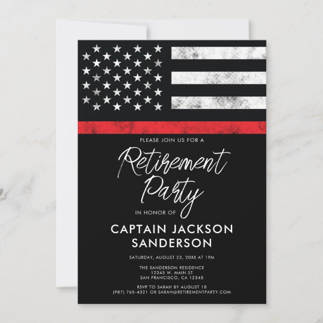 Firefighter Retirement Party Fire Department Invitation (Front)