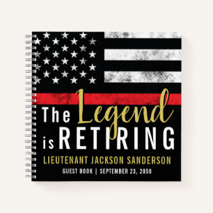 Firefighter Retirement Party Fireman Guest Notebook