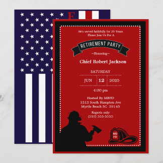 Firefighter Retirement Party Invitation
