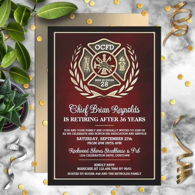 Firefighter Retirement Party Invitation (Creator Uploaded)