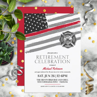 Firefighter Retirement Party Invitations