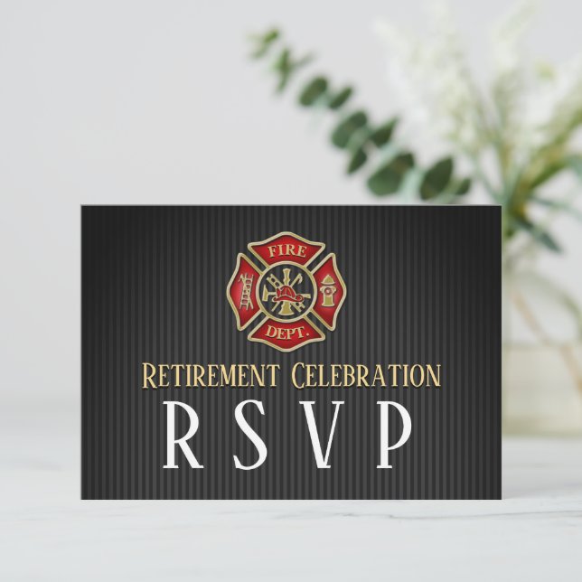 Firefighter Retirement Party RSVP Card (Standing Front)