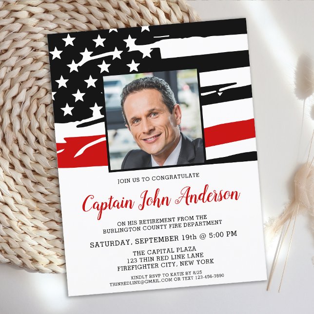 Firefighter Retirement Personalized Photo Party Postcard (Creator Uploaded)