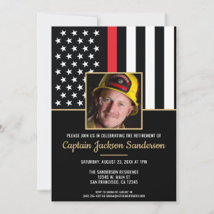 Firefighter Retirement Photo Fire Department Invitation