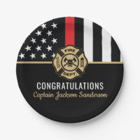 Firefighter Retirement Red Line Fire Flag Congrats