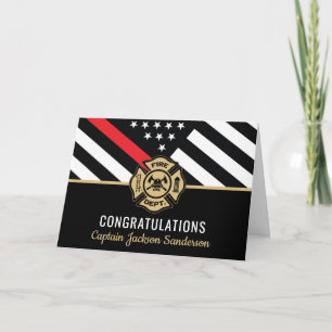 Firefighter Retirement Red Line Flag Congrats Card