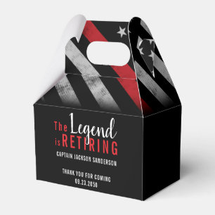Firefighter Retirement Red Line Flag Fireman Favor Box