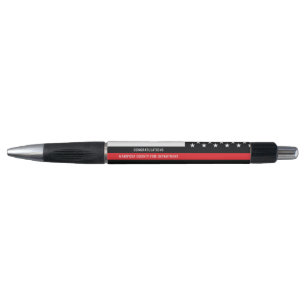 Firefighter Retirement Red Line Flag Fireman Pen