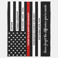 Firefighter Retirement Service Thin Red Line Flag