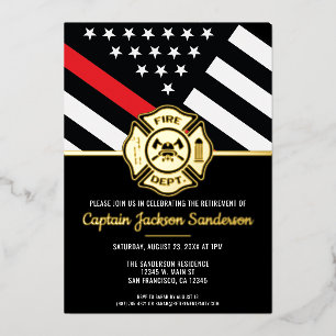 Firefighter Retirement Thin Red Line Flag Fireman