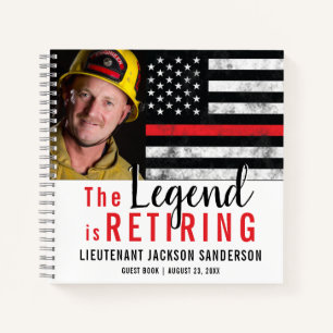 Firefighter Retirement Thin Red Line Guest Book