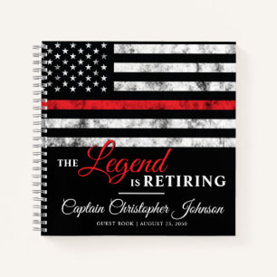 Firefighter Retirement Thin Red Line Guest Book