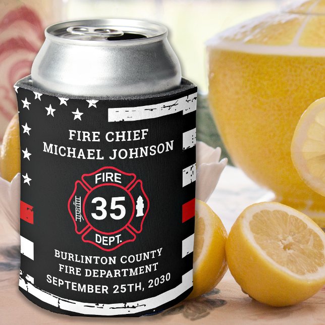 Firefighter Retirement Thin Red Line Maltese Cross Can Cooler (Creator Uploaded)