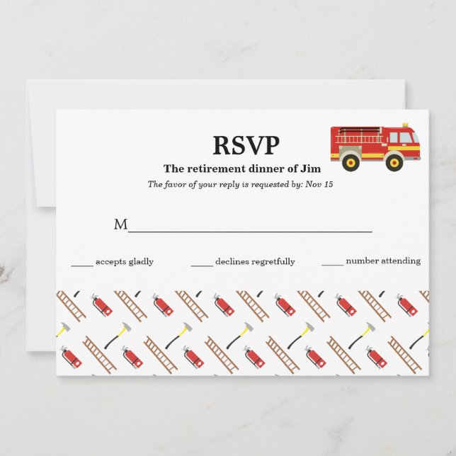 Firefighter rsvp invitation (Front)