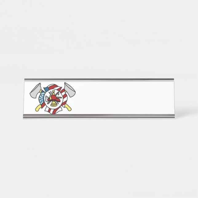Firefighter’s Crest Desk Name Plate (Front)