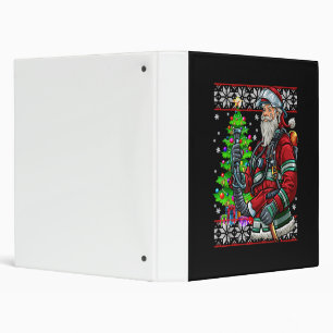 Firefighter Santa Claus Fireman Costume Ugly Binder