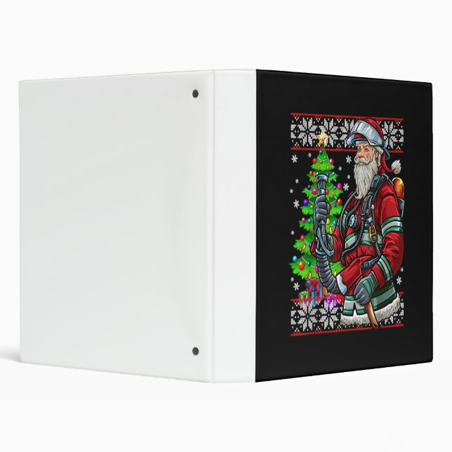 Firefighter Santa Claus Fireman Costume Ugly Binder (Background)