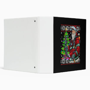 Firefighter Santa Claus Fireman Costume Ugly Binder